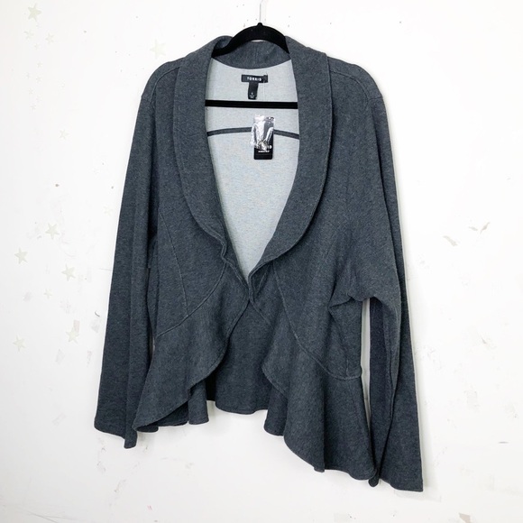 𝅺Torrid gray military ruffle blazer - Picture 13 of 16